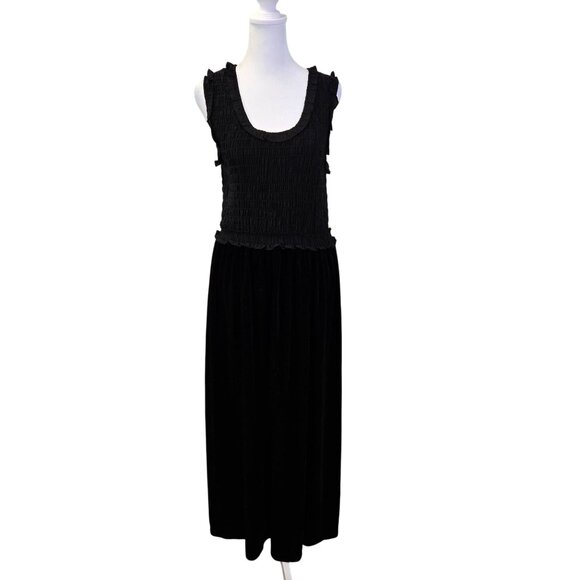 NWT Max Studio Textured Georgette and Velvet Maxi Dress Size Medium - Picture 1 of 8